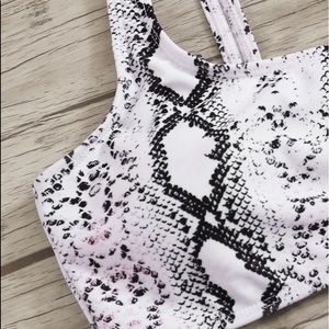 Shein Snakeskin Bathing Suit Top
